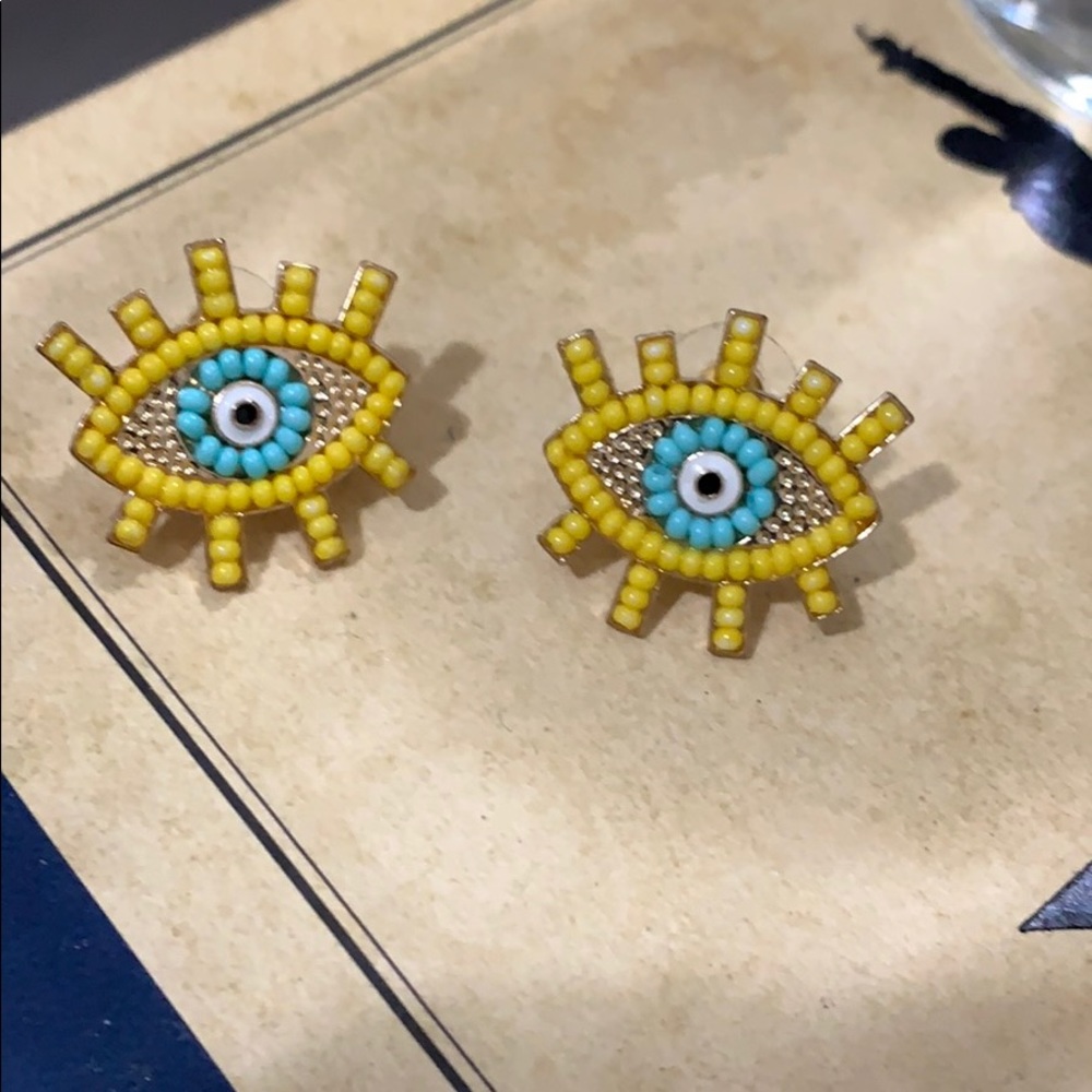 Evil eye stud earring